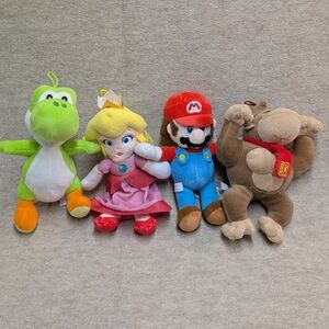 Super Mario Set Lot Of 4 Nintendo Plush Toy Collection Yoshi Peach Donkey Kong